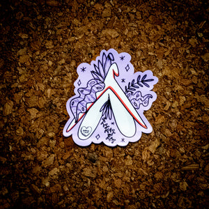 Clitoris Vinyl Sticker - Leaves