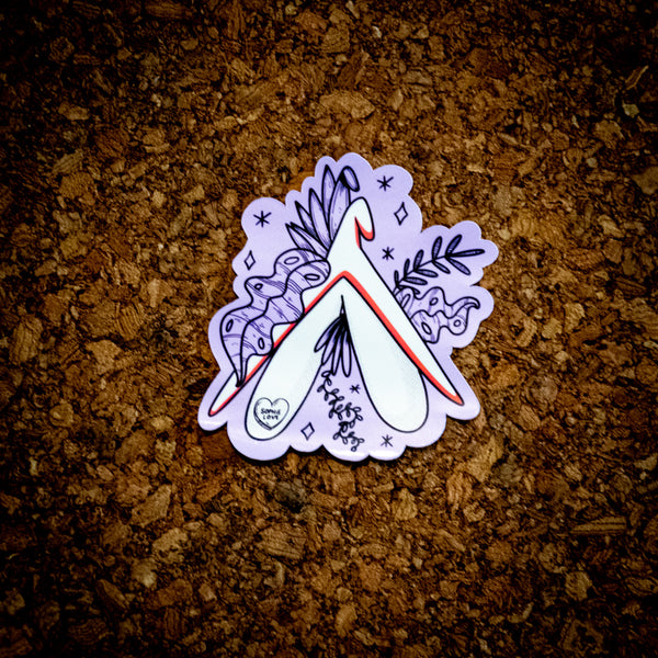 Clitoris Vinyl Sticker - Leaves