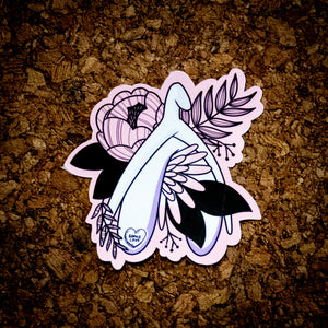 Clitoris Vinyl Sticker - Flowers