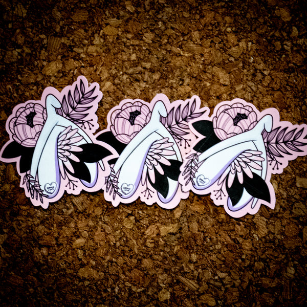 Clitoris Vinyl Sticker - Flowers