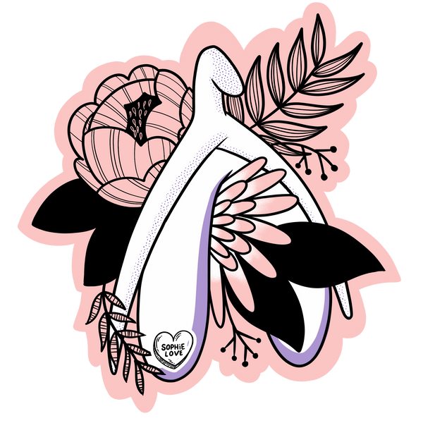 Clitoris Vinyl Sticker - Flowers